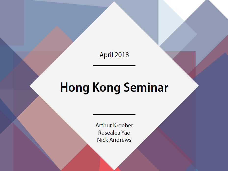 Hong Kong Seminar — April 2018