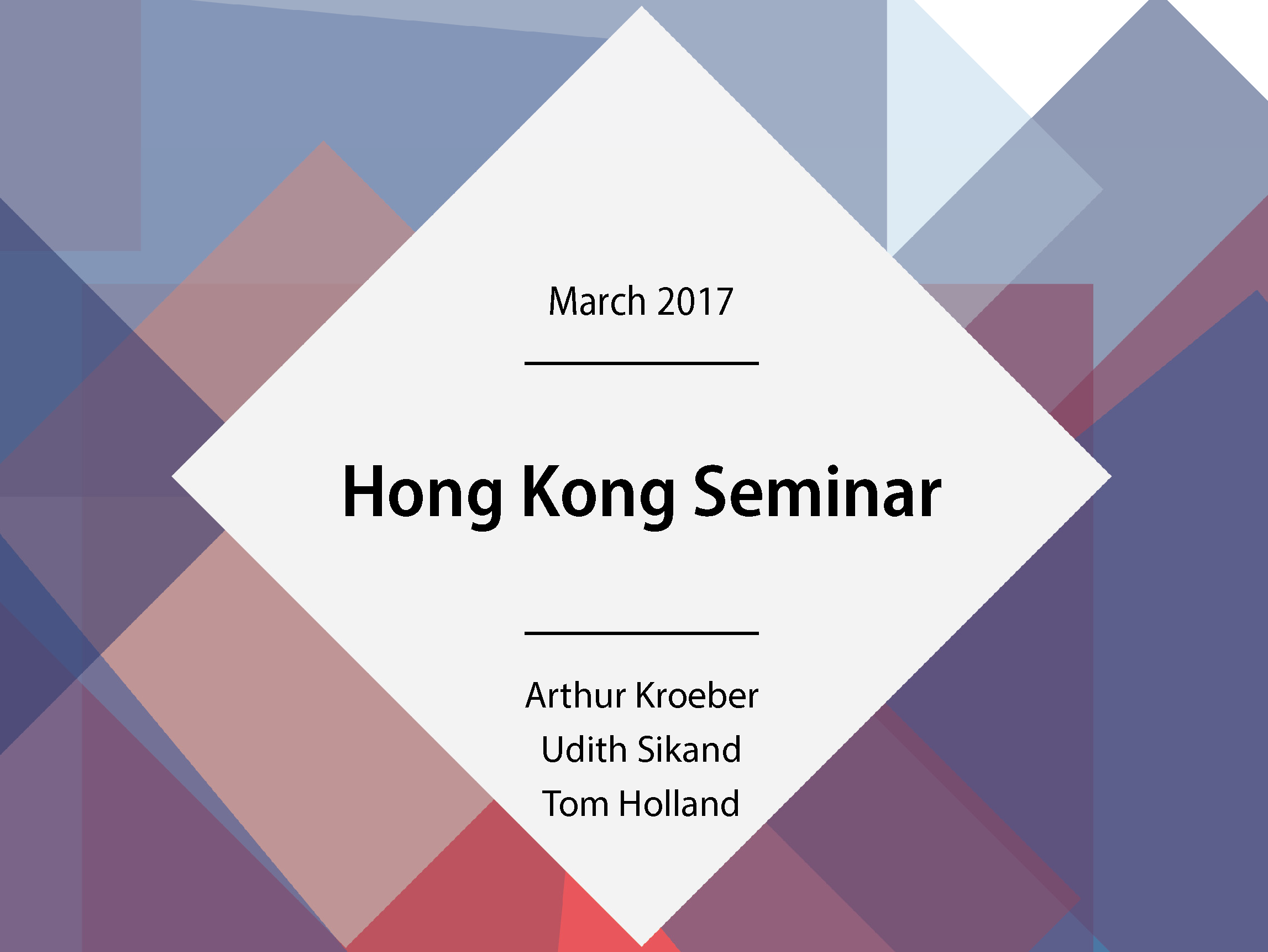 Hong Kong Seminar — March 2017