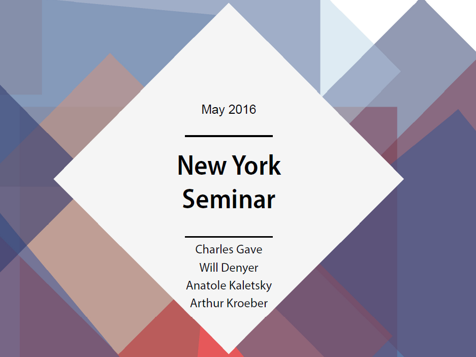 New York Seminar—May 2016